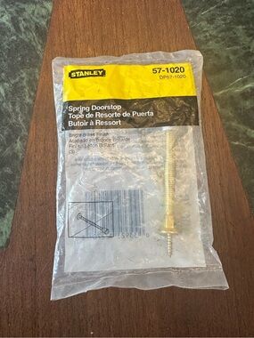 Stanley 57-1020 Spring Door Stop Bright Brass Finish Doorstop Hardware Vintage